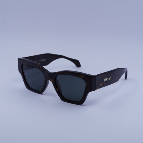Versace VE4492U 108/87 Sunglasses Dark Havana Square Frame Dark Grey Lenses